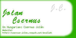 jolan csernus business card